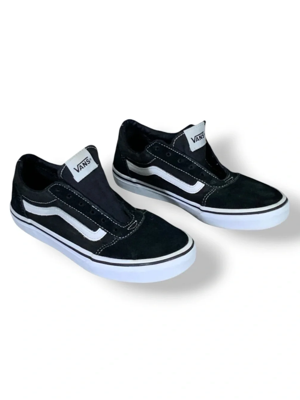 VANS Old Skool Suede Low Skate Sneakers Lace Up Off The Wall Black/White Sz 5